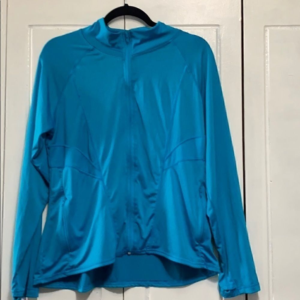 X Regna teal zippered athletic wear jacket top L
